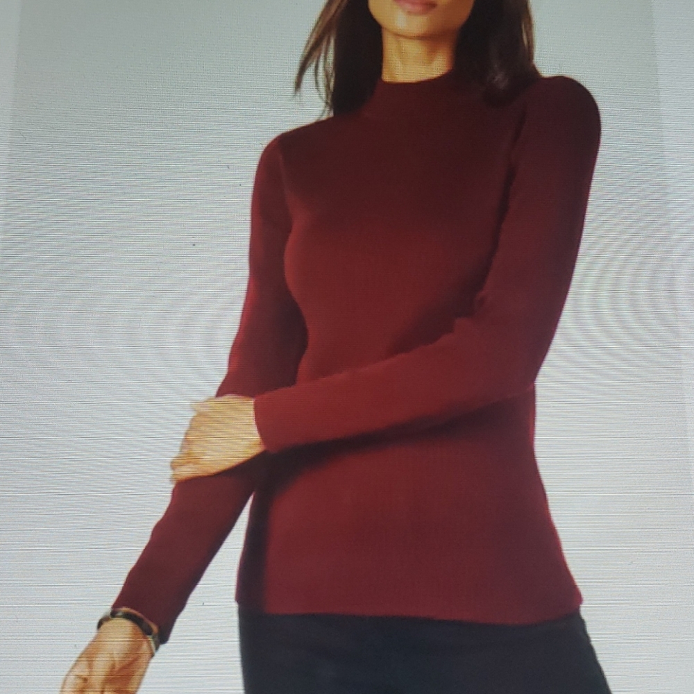 Cotton mork-neck sweater